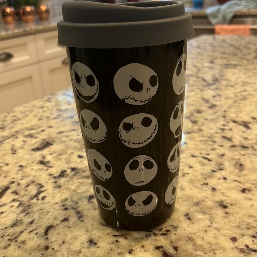 Disney’s nightmare before Christmas glass /cup with silicone cover